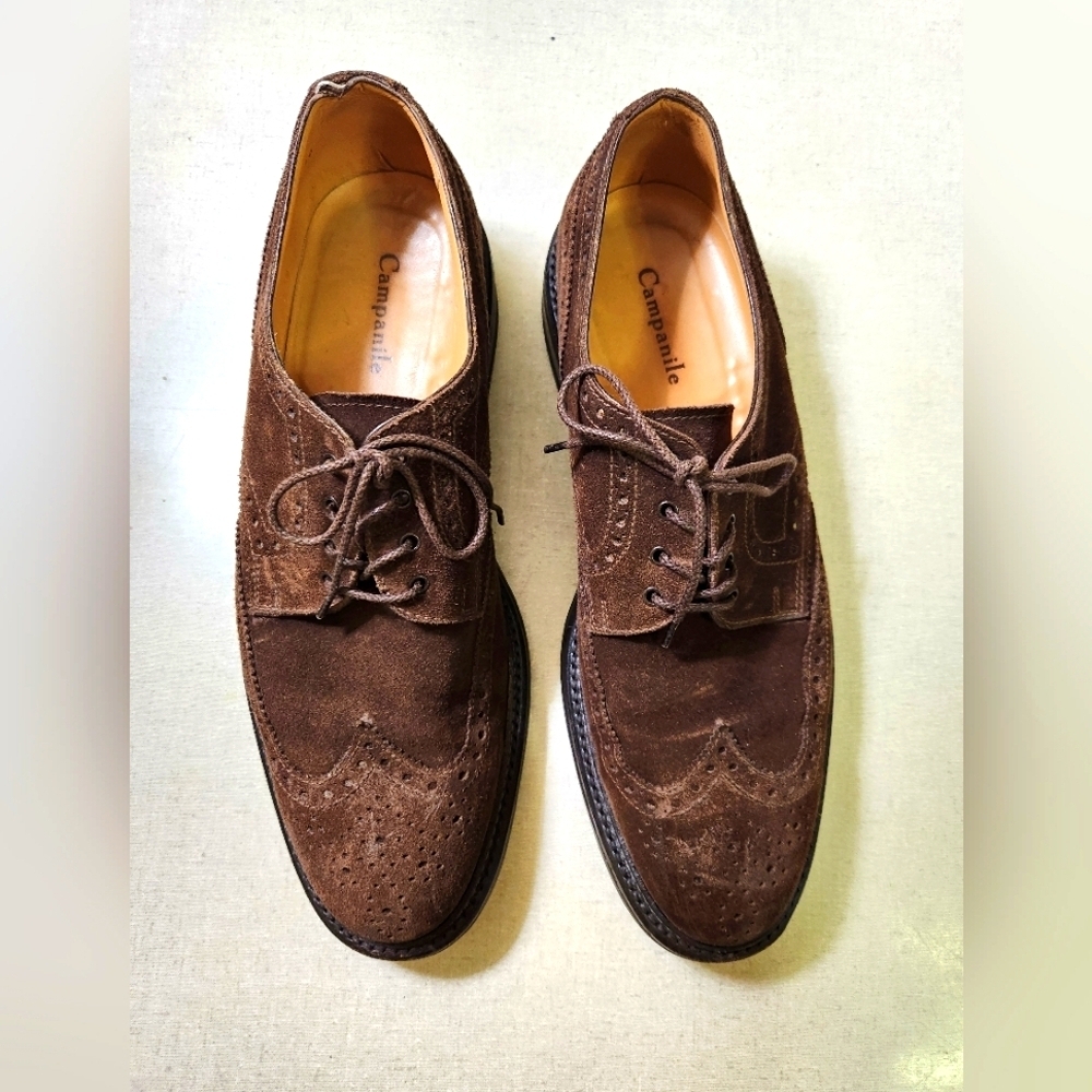 Campanile Brown Suede Men's Lace Up Oxfords, Size 10